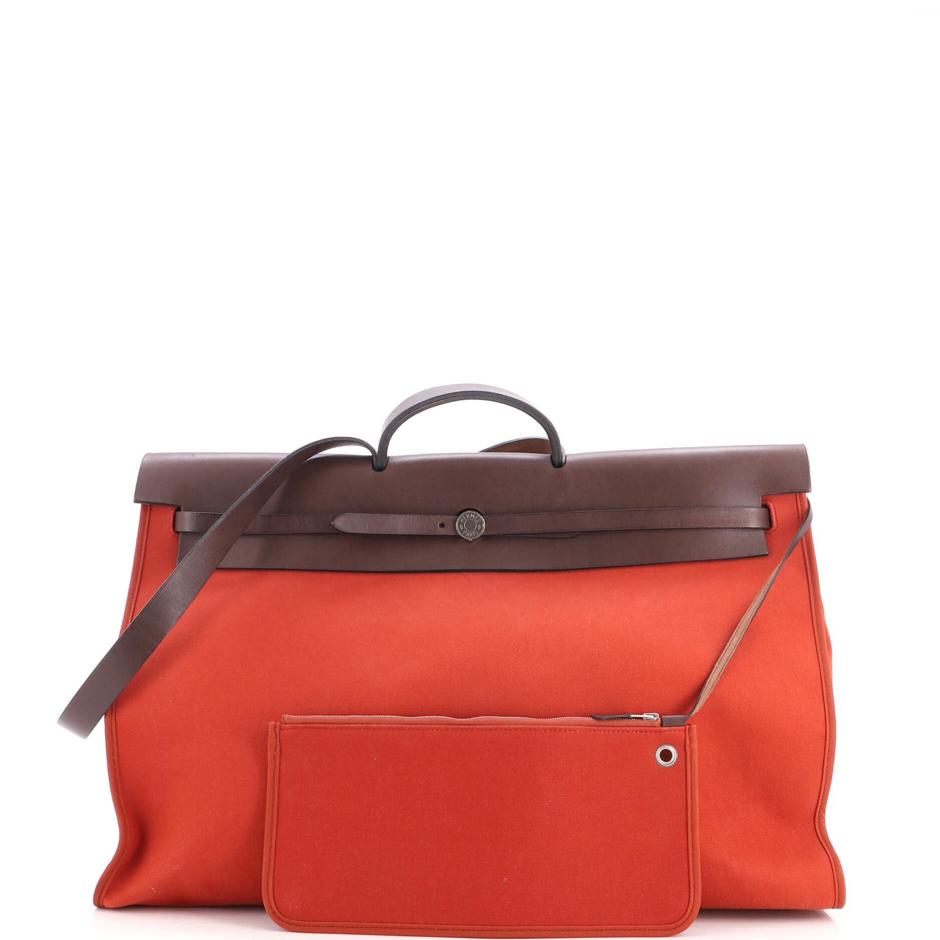 Herbag Zip Leather and Toile 50, Alternate, color, Red