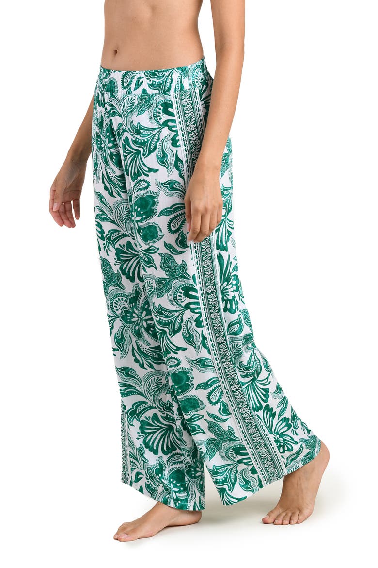 Botanical Brocade Wide Leg Cover-Up Pants, Alternate, color, JUNGLE