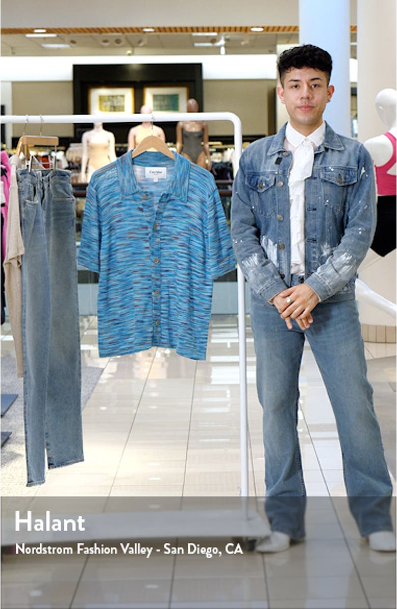 Space Dye Short Sleeve Button-Up Cardigan, sales video thumbnail