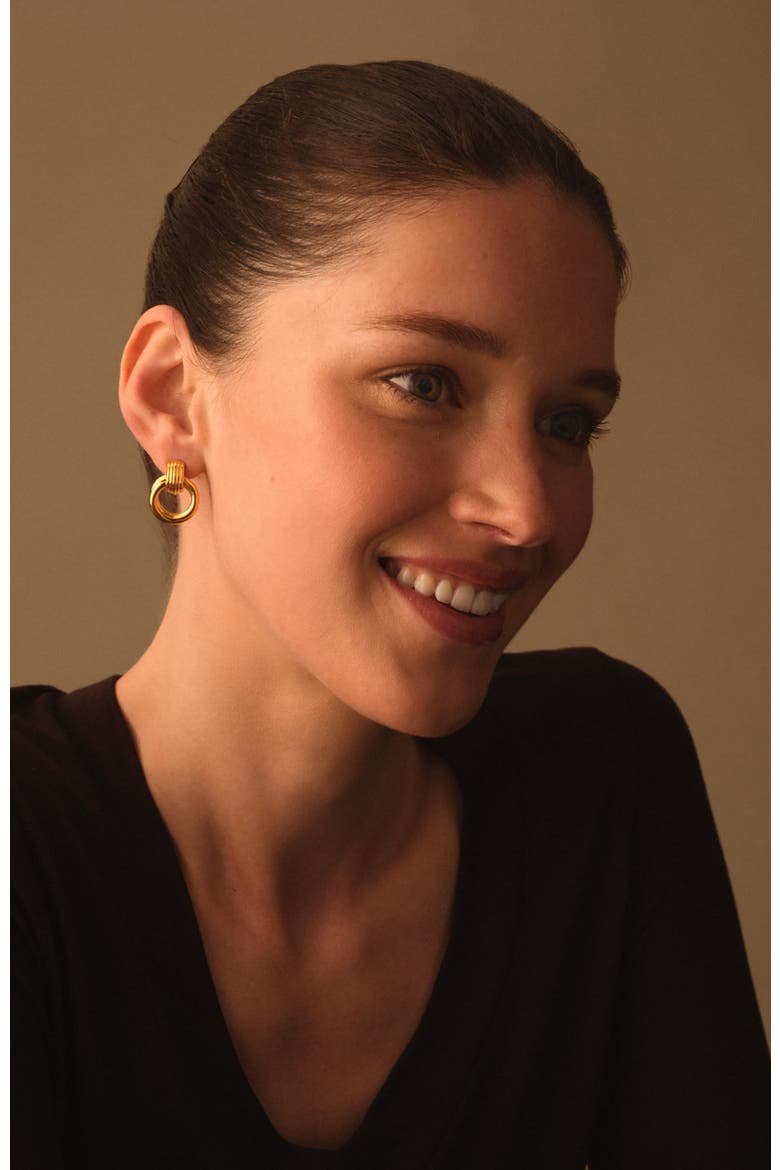 Demi Oversized Stud Earrings, Alternate, color, Gold