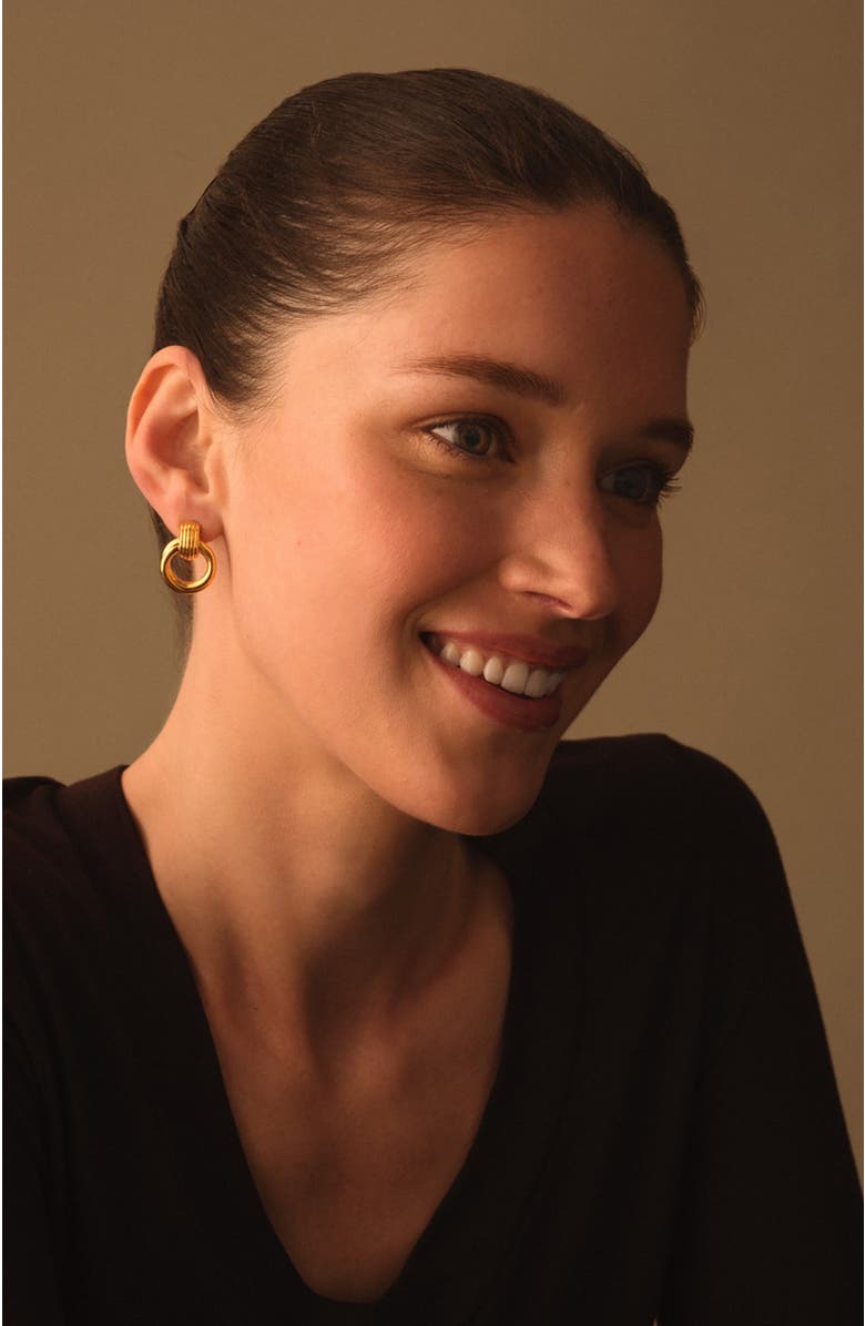 Katie Loxton Demi Oversized Stud Earrings, Alternate, color, Gold Coated