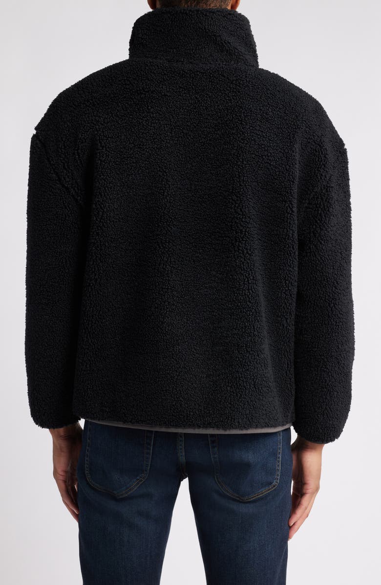 UGG<sup>®</sup> UGGbraid Half Zip Fleece Pullover, Alternate, color, Black