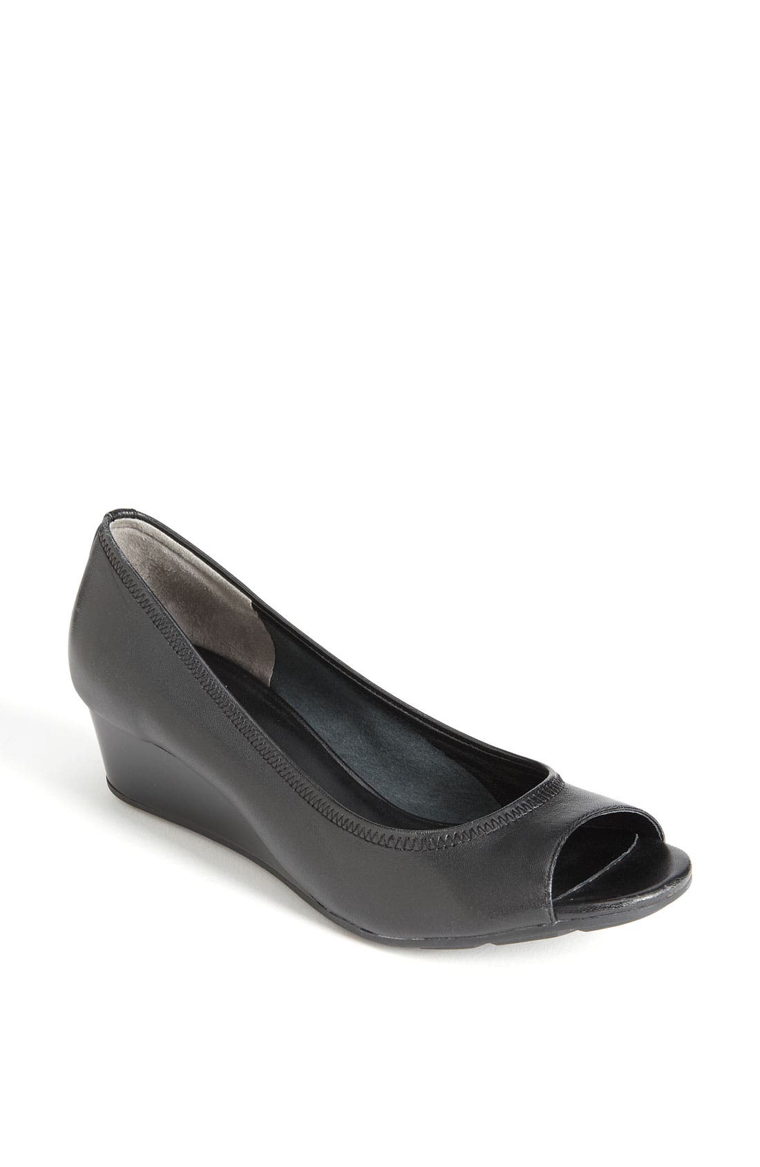 'Air Tali' Peeptoe Wedge, Main, color, BLACK