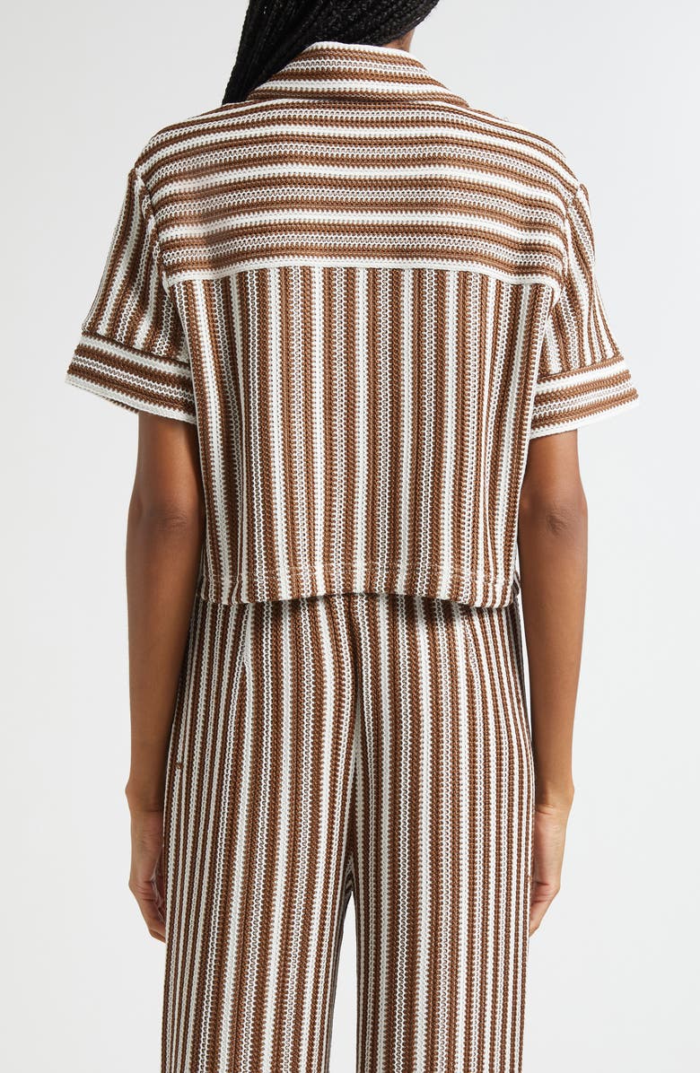 Veronica Beard Bouvier Knit Shirt, Alternate, color, White Brown