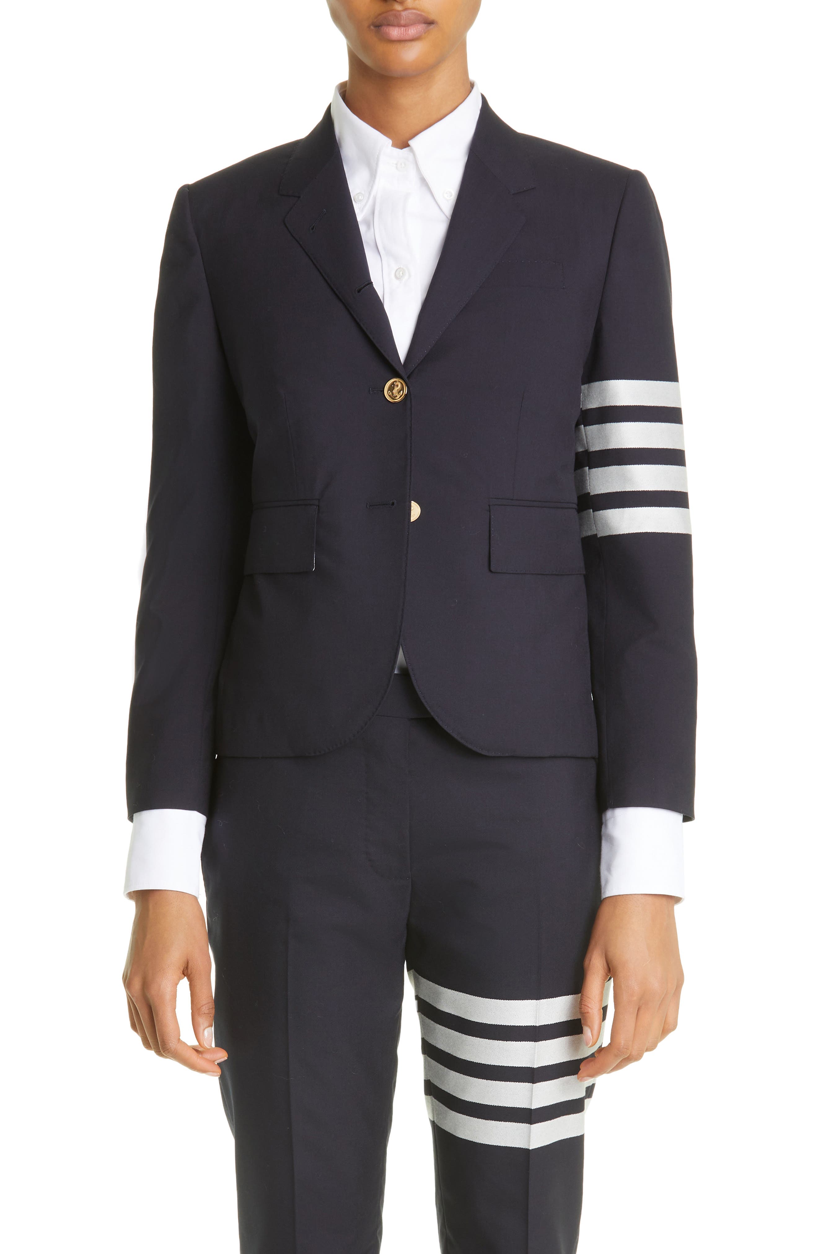 Stripe High Armhole Wool Sport Coat - image 3