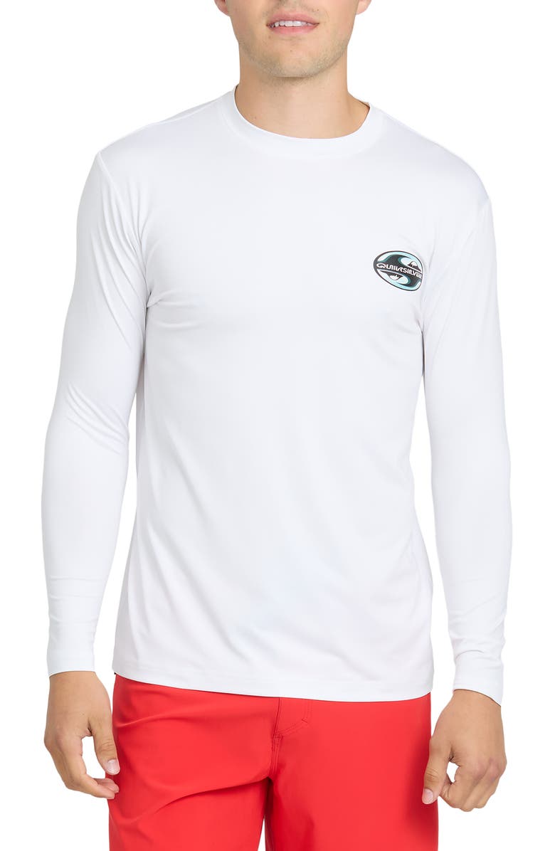 Quiksilver All Day Surf Long Sleeve Performance Rashguard, Main, color, White