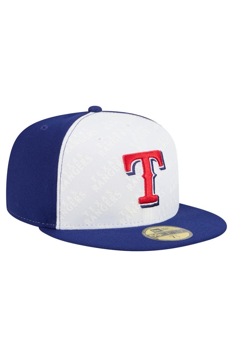 New Era Men's New Era White/Royal Texas Rangers Repeat 59FIFTY Fitted Hat, Alternate, color, White