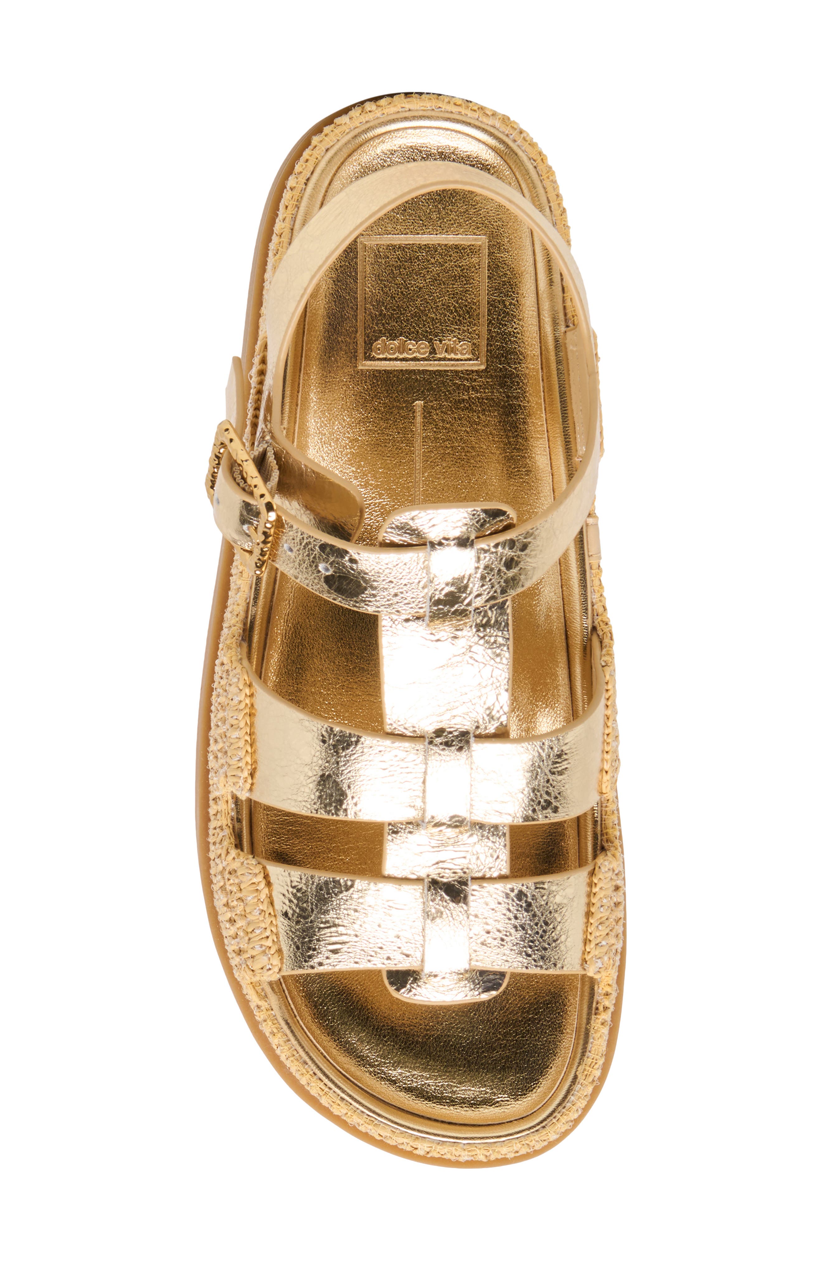 Shenna Slingback Platform Sandal, Alternate, color, GOLD DISTRESSED LEATHER