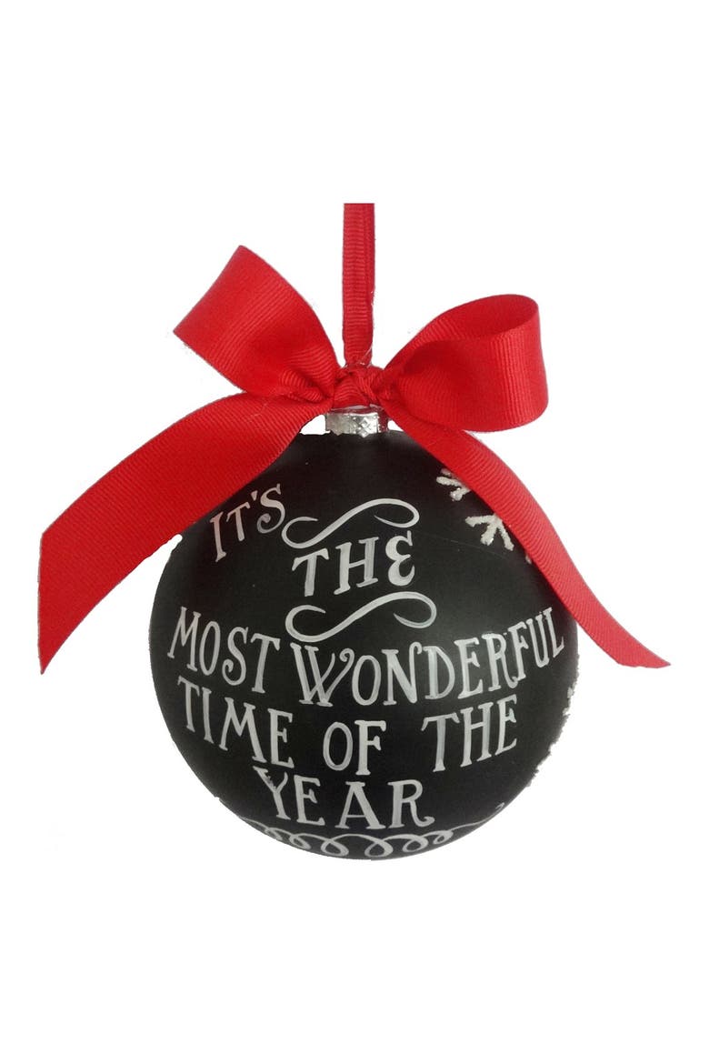 Sage & Co. 'Wonderful' Chalkboard Ornament, Main, color, BLACK