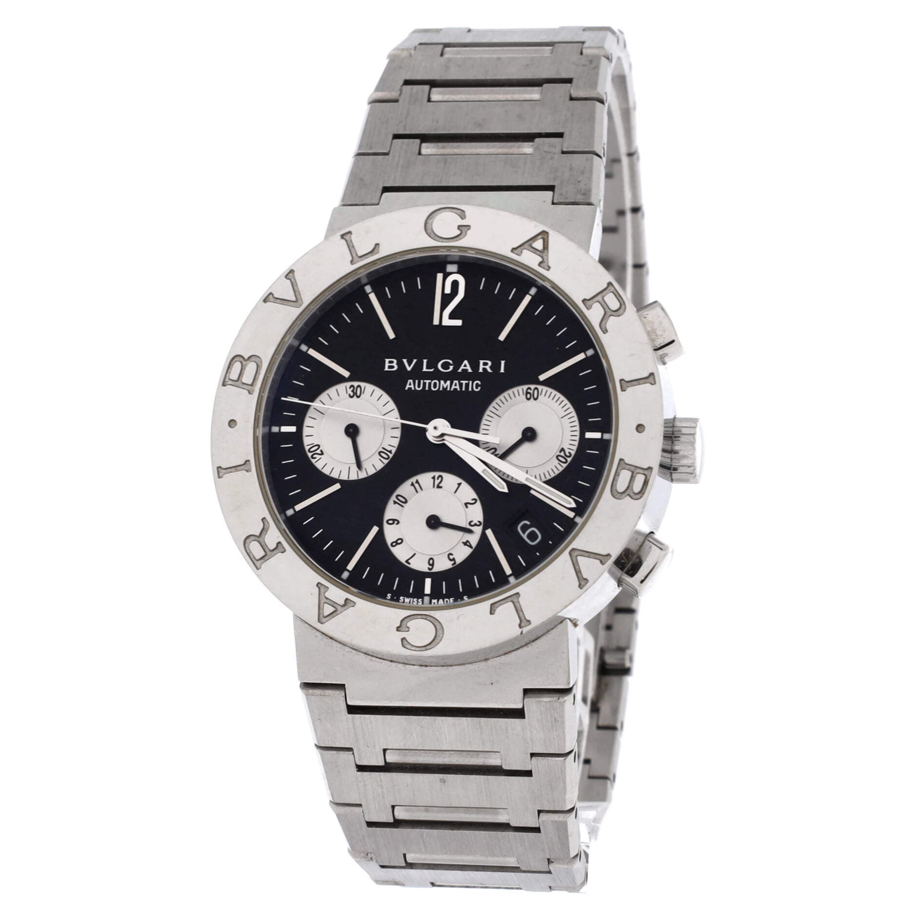 Bvlgari Bvlgari Chronograph Automatic Watch Stainless Steel 38, Alternate, color, Metallic Silver