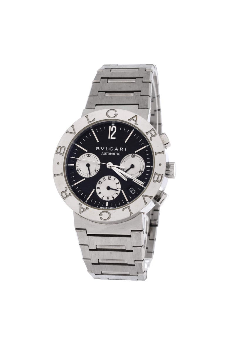 Bvlgari Bvlgari Chronograph Automatic Watch Stainless Steel 38, Alternate, color, Metallic Silver