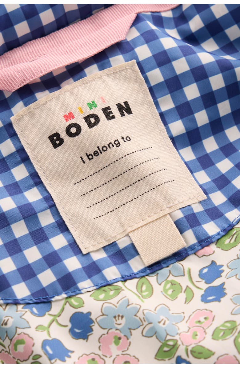 Mini Boden Kids' Padded Gingham Jacket, Alternate, color, Blue Gingham