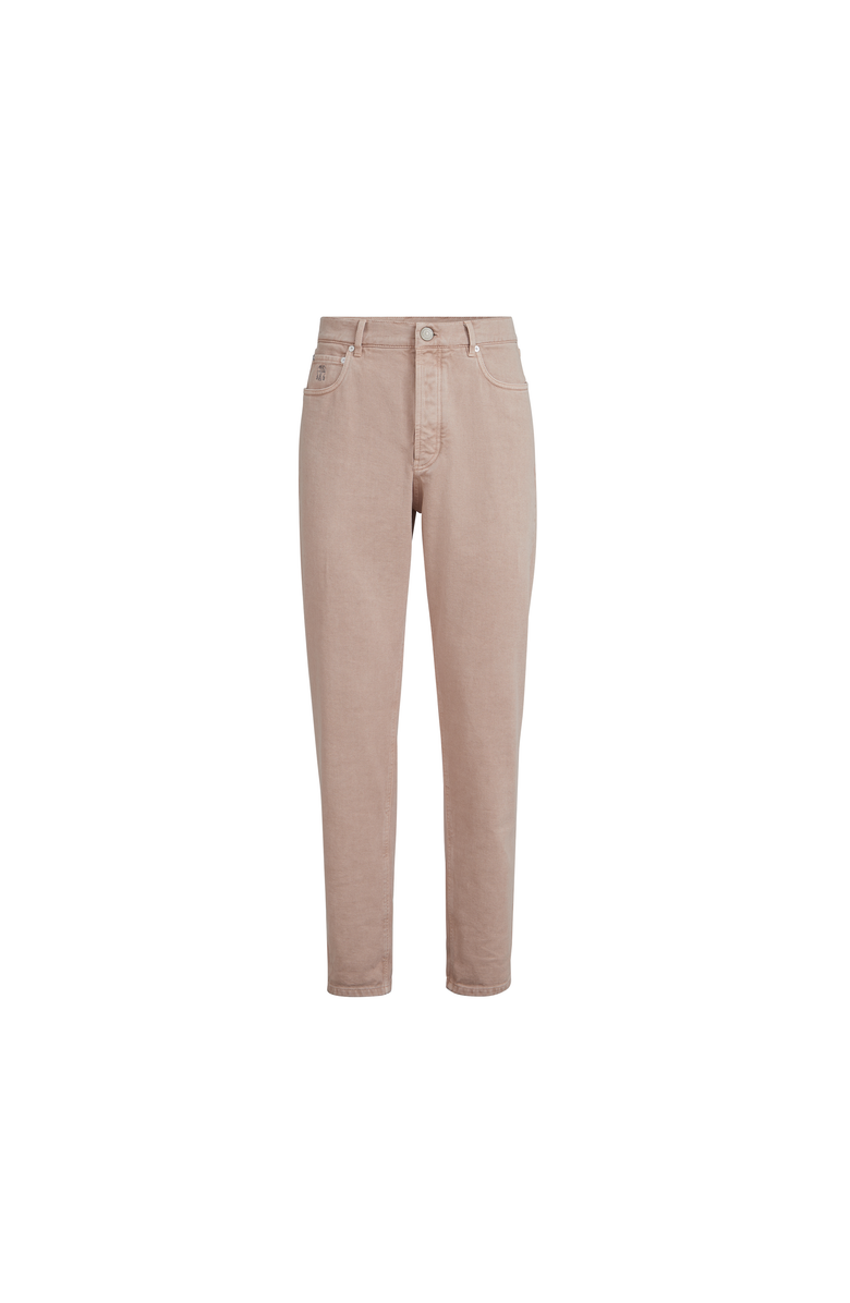 Brunello Cucinelli Garment-dyed denim trousers, Main, color, Light Brown