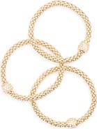 Tasha Set of 3 Pavé Crystal Mesh Chain Bracelets