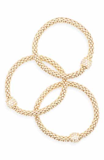 Tasha Set of 3 Pavé Crystal Mesh Chain Bracelets