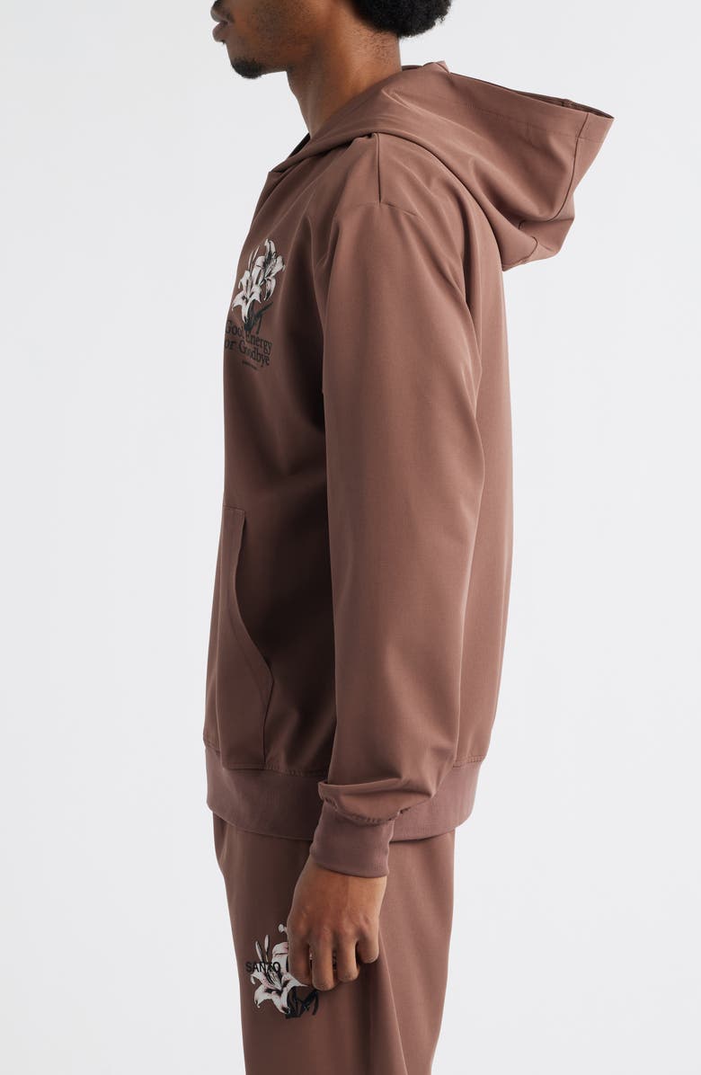 SANTO STUDIO Tempo Good Energy Tech Water Resistant Hooded Jacket, Alternate, color, Holy Brown