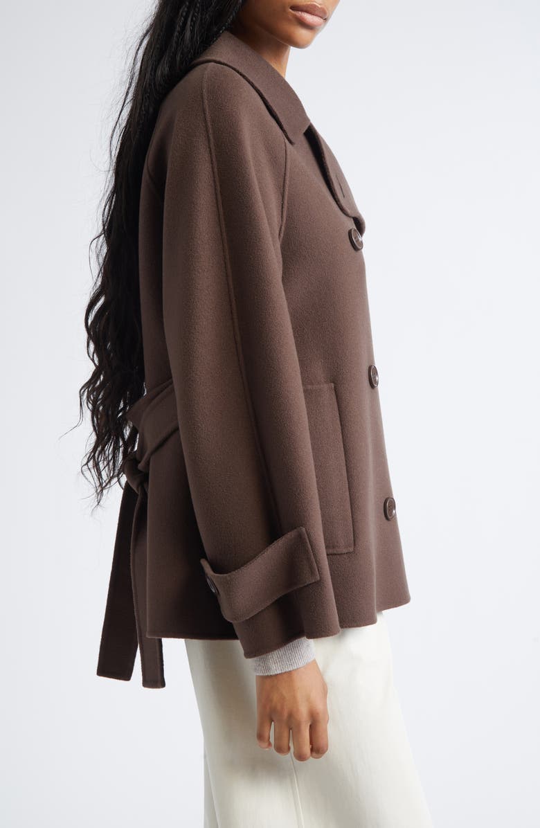 Max Mara Louise Short Wool Double Face Coat, Alternate, color, Chocolate