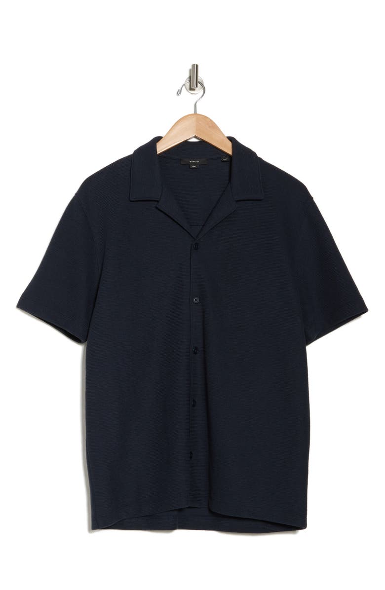 Vince Bouclé Short Sleeve Button-Up Shirt, Alternate, color, Coastal