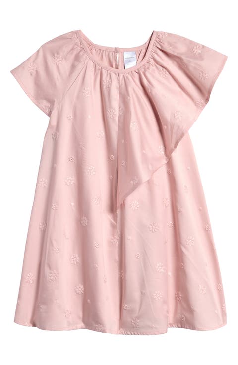 Kids' Embroidered Ruffle Cotton Dress (Toddler, Little Kid & Big Kid)