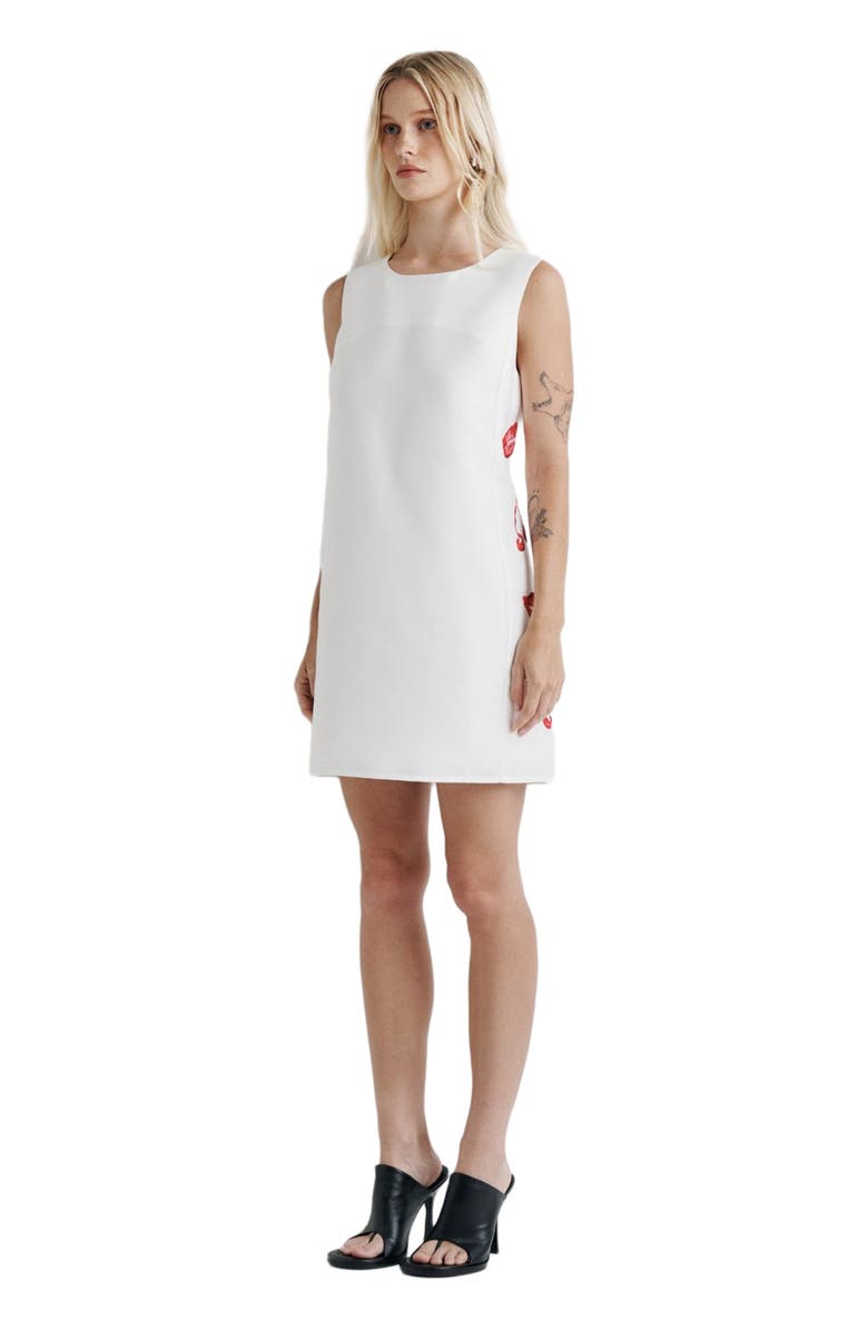 Romy Cherry Lips Shift Dress, Alternate, color, White, Lips