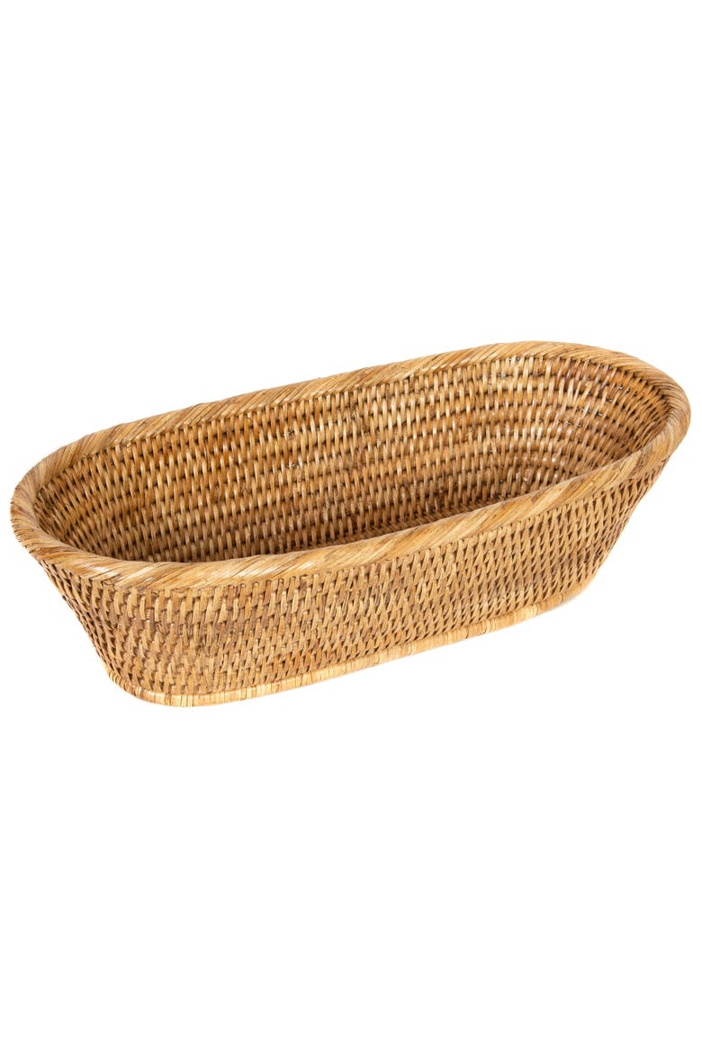 Oval Rattan Bread Basket, Main, color, Honey Brown