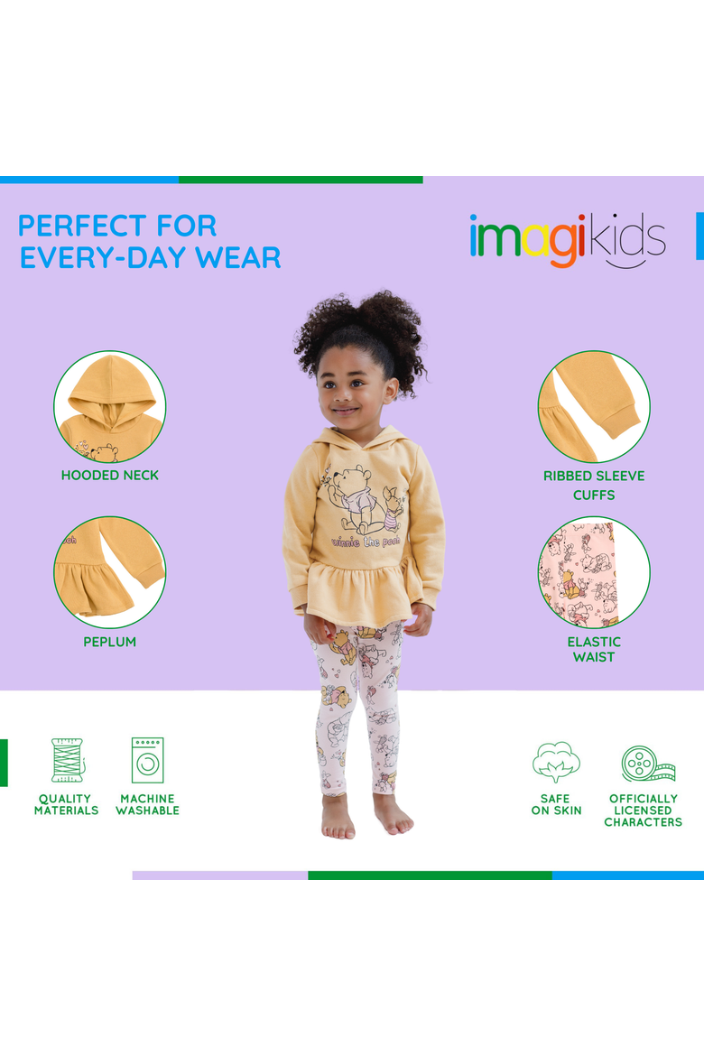 Winnie the Pooh Fleece 2-Piece Hoodie and Leggings Set, Alternate, color, Pooh Piglet Tan Pink
