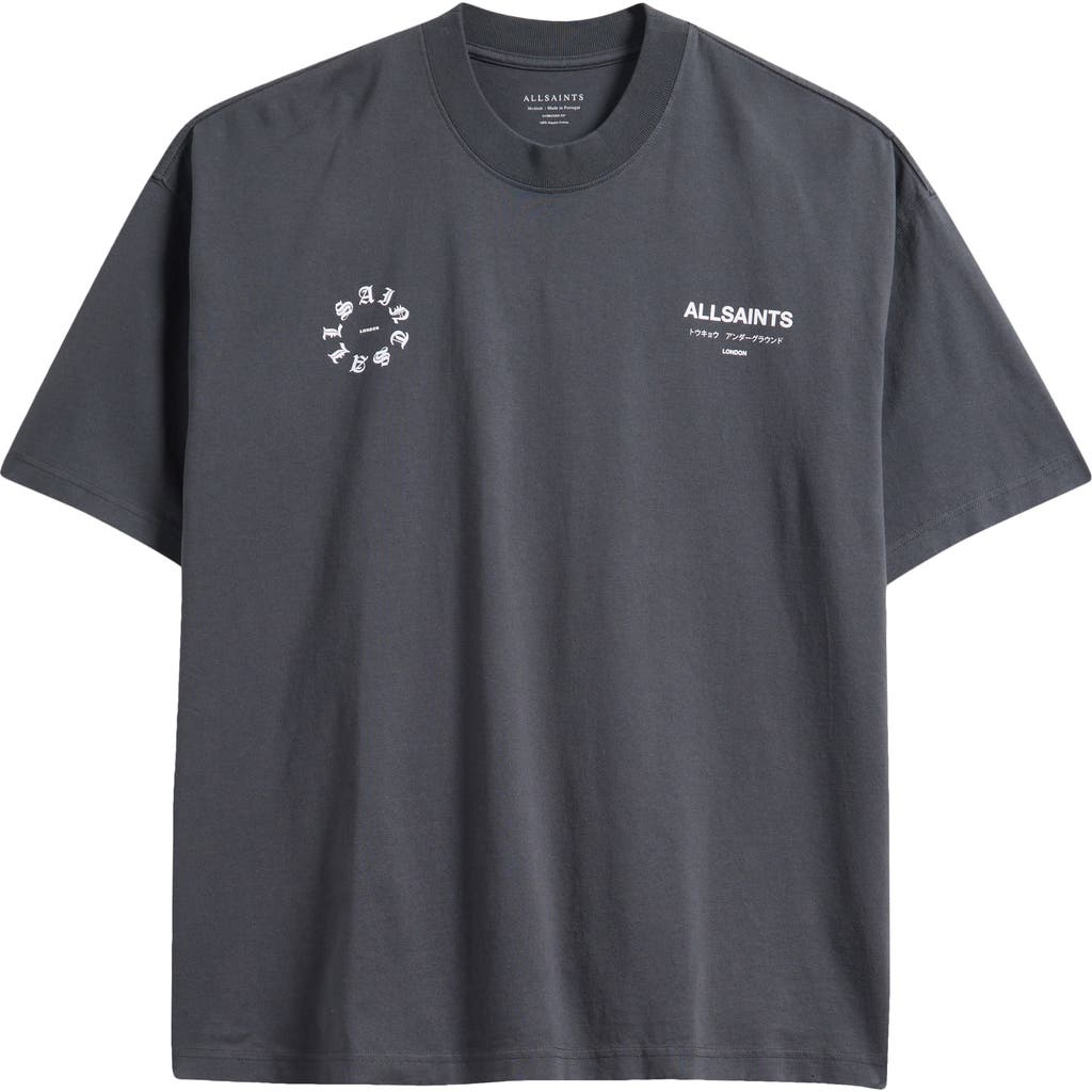 Allsaints Reflektor Logo Graphic T-shirt In Gray