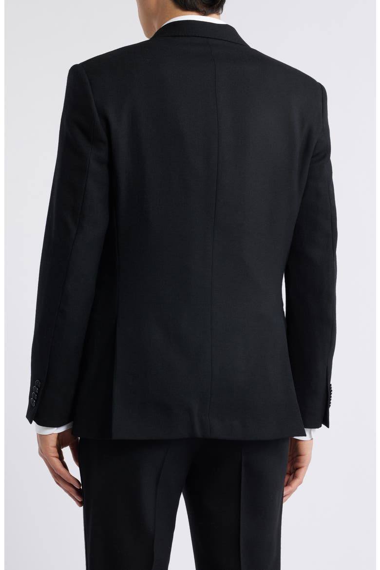 Winston Peaked Lapel Black Wool Tuxedo, Alternate, color, BLACK