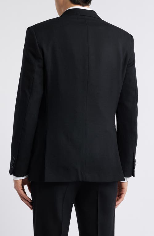 Zanella Winston Peaked Lapel Black Wool Tuxedo In Black