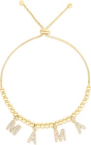 GLAZE JEWELRY CZ 'Mama' Chain Slider Bracelet