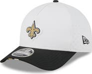 New Era Men's New Era  White/Black New Orleans Saints 2025 NFL Training Camp A-Frame 9FORTY Adjustable Hat