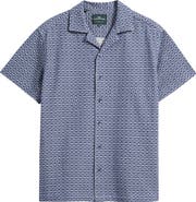 Rodd & Gunn Knightsbridge Geometric Embroidery Cotton Camp Shirt