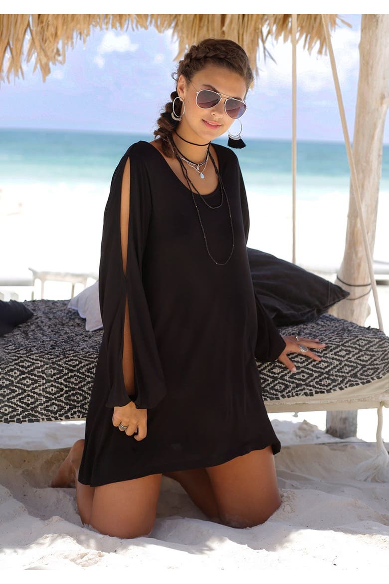 Cold Shoulder Dress, Alternate, color, Black