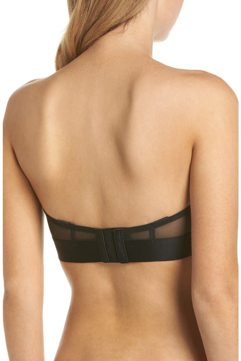 Sheers Strapless Underwire Bra, Alternate, color, BLACK