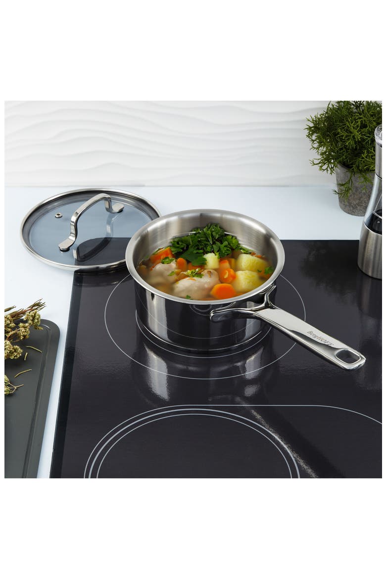 Dina Helix 1.6-Quart Saucepan with Lid, Alternate, color, SILVER