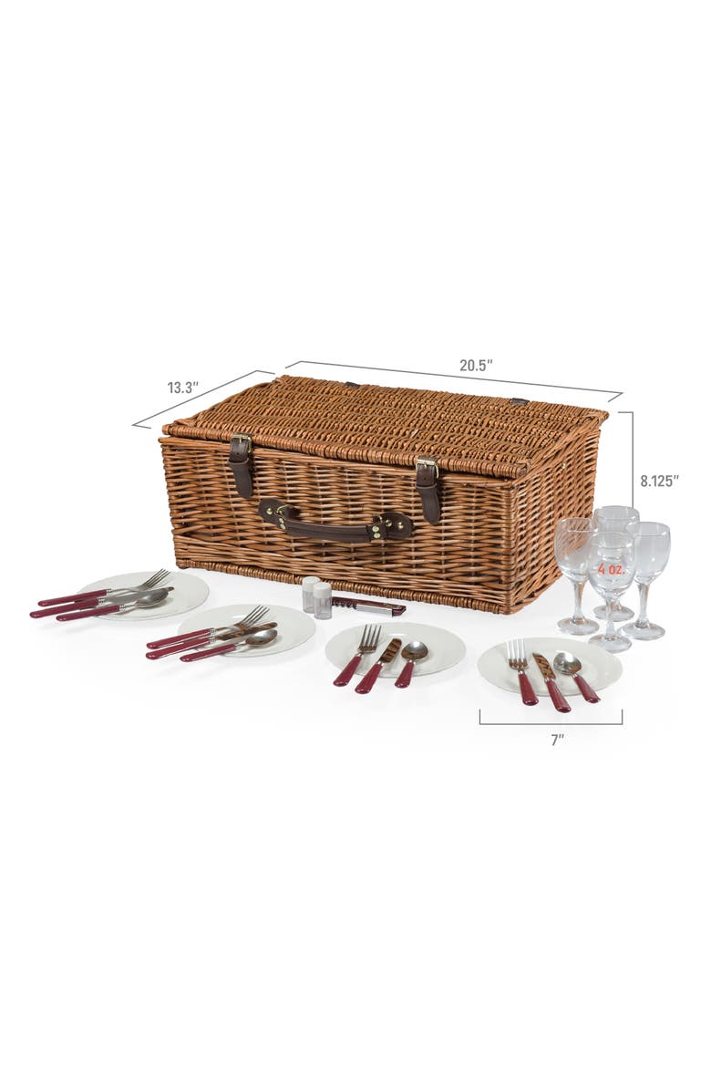 Newbury Picnic Basket, Alternate, color, Navy Blue Burgundy Plaid