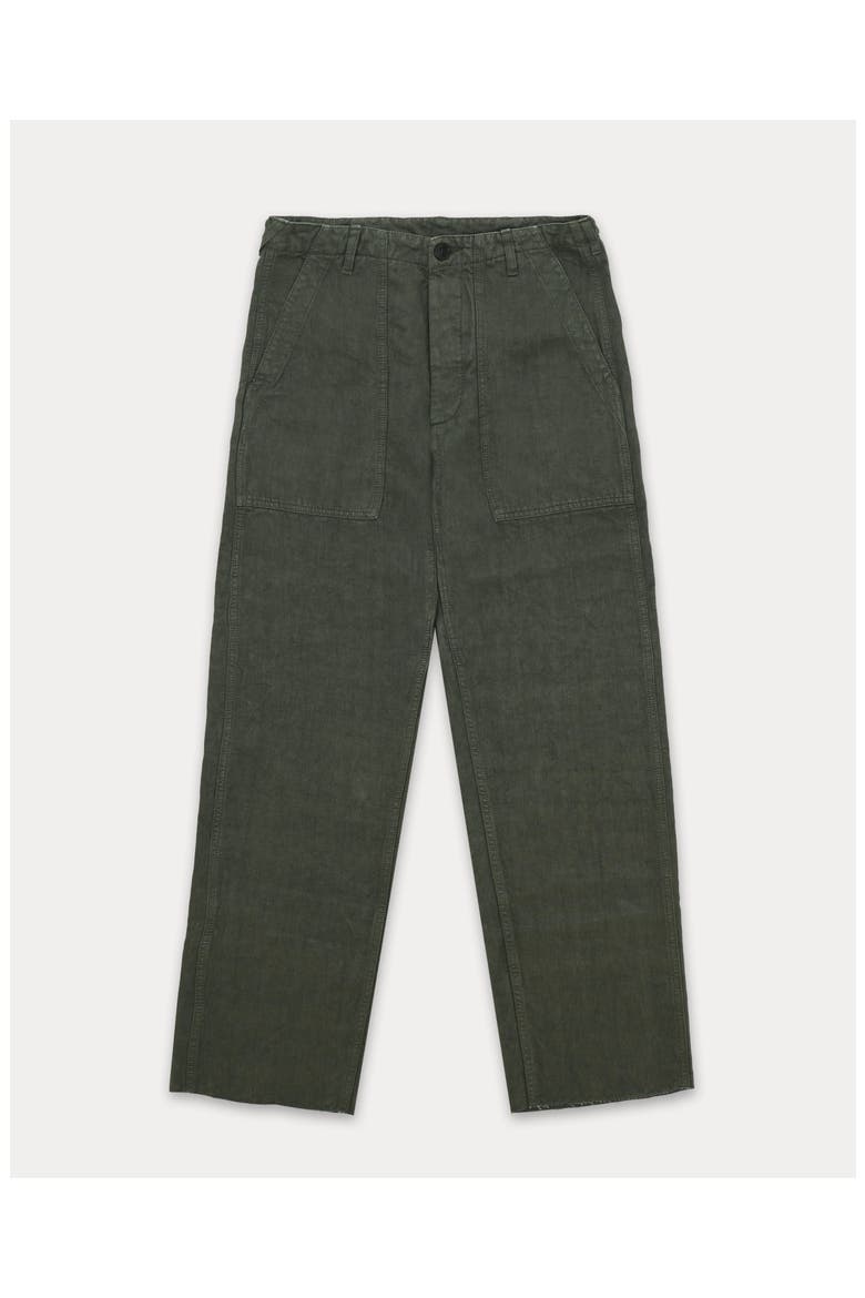 Newfatiguetv Fatigue Linen Trousers, Main, color, Military Green