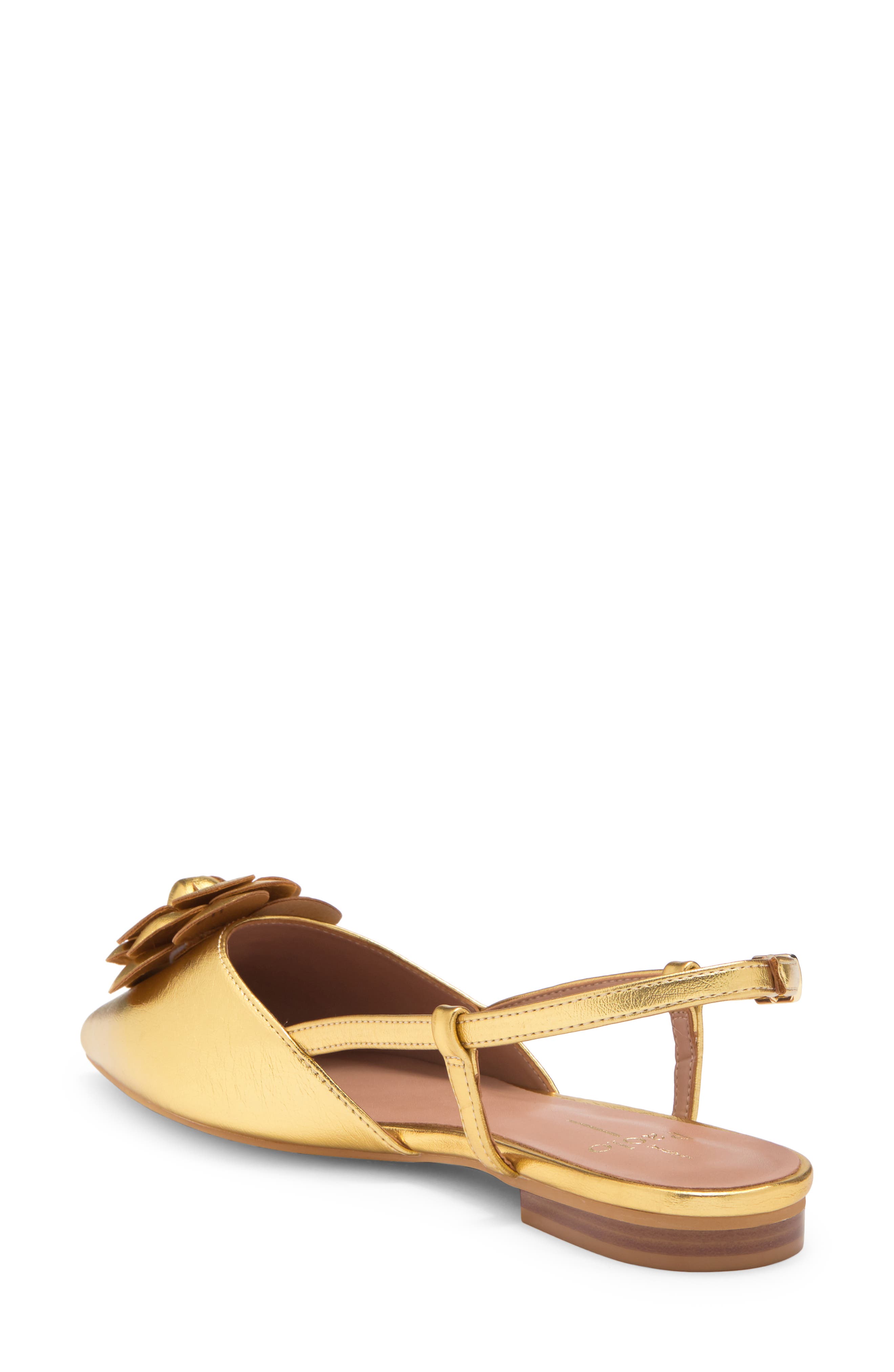 Linea Paolo Christa Slingback Flat, Alternate, color, Gold