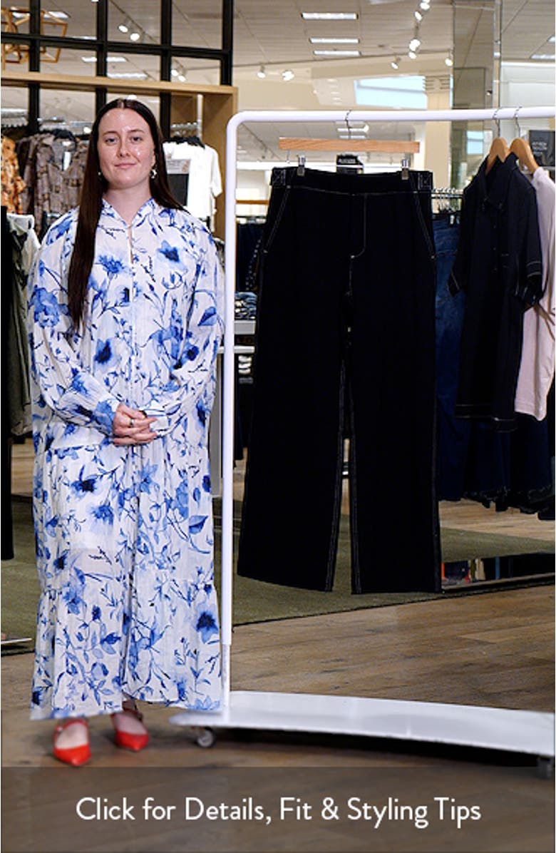 Irina Contrast Stitch Straight Leg Ponte Pants, sales video thumbnail