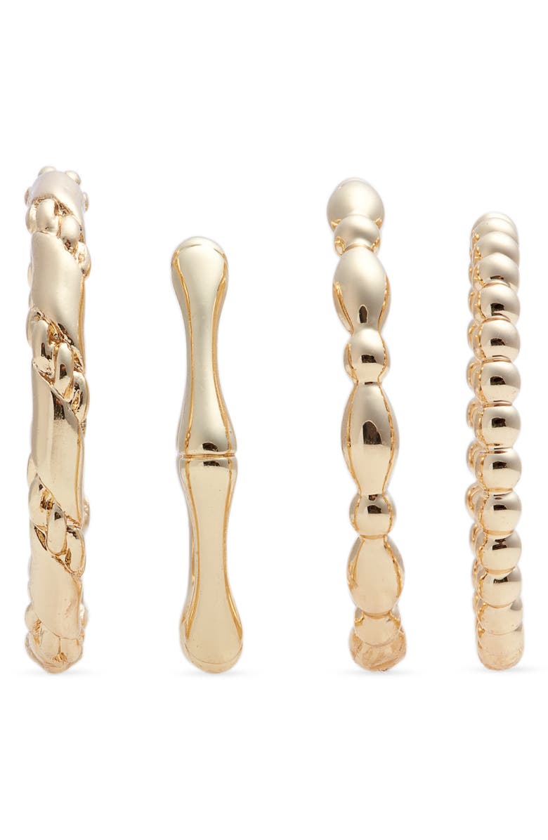 Nordstrom Set of 4 Assorted Stacking Rings, Alternate, color, Gold