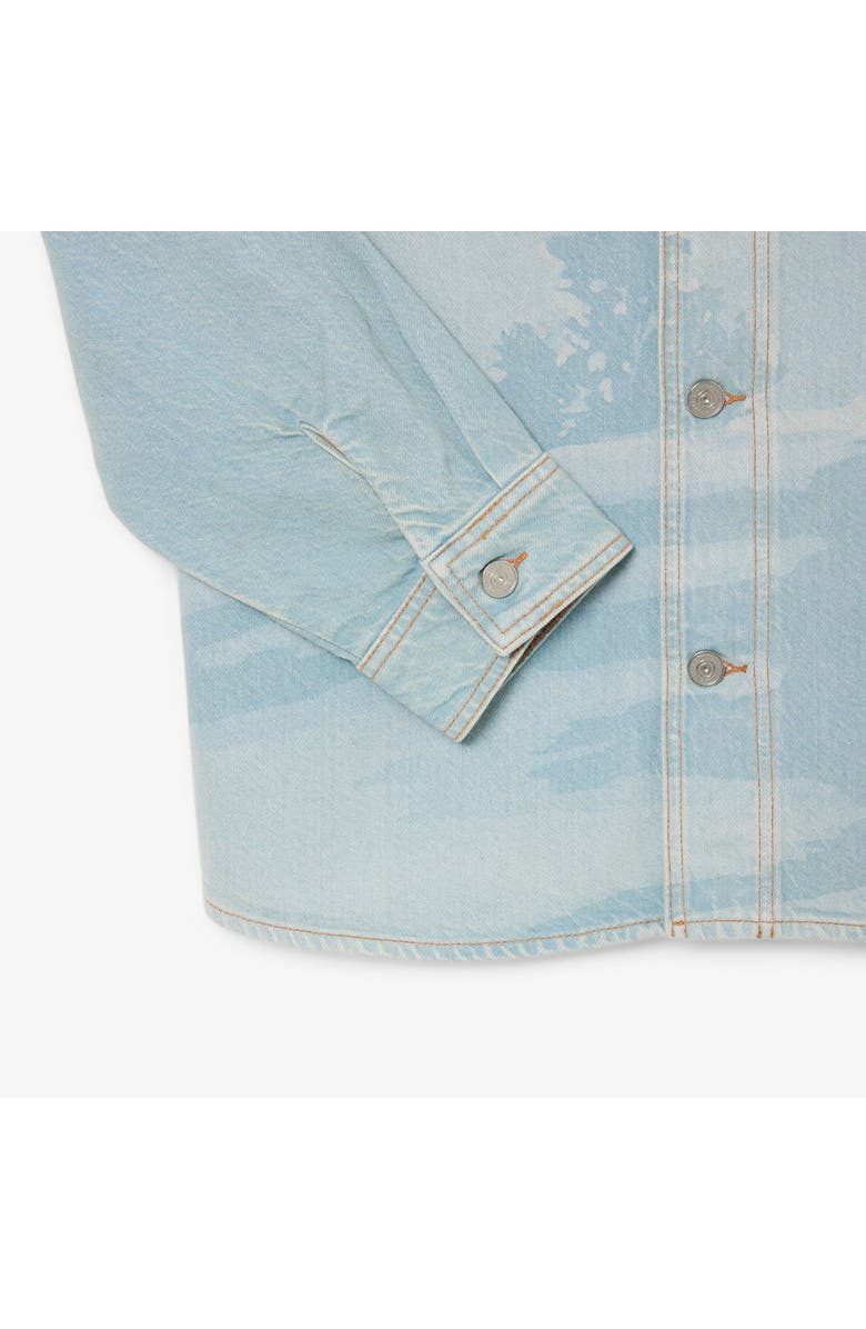 Lacoste Oversize Button-Up Denim Shirt, Alternate, color, Mku Washed Bleach