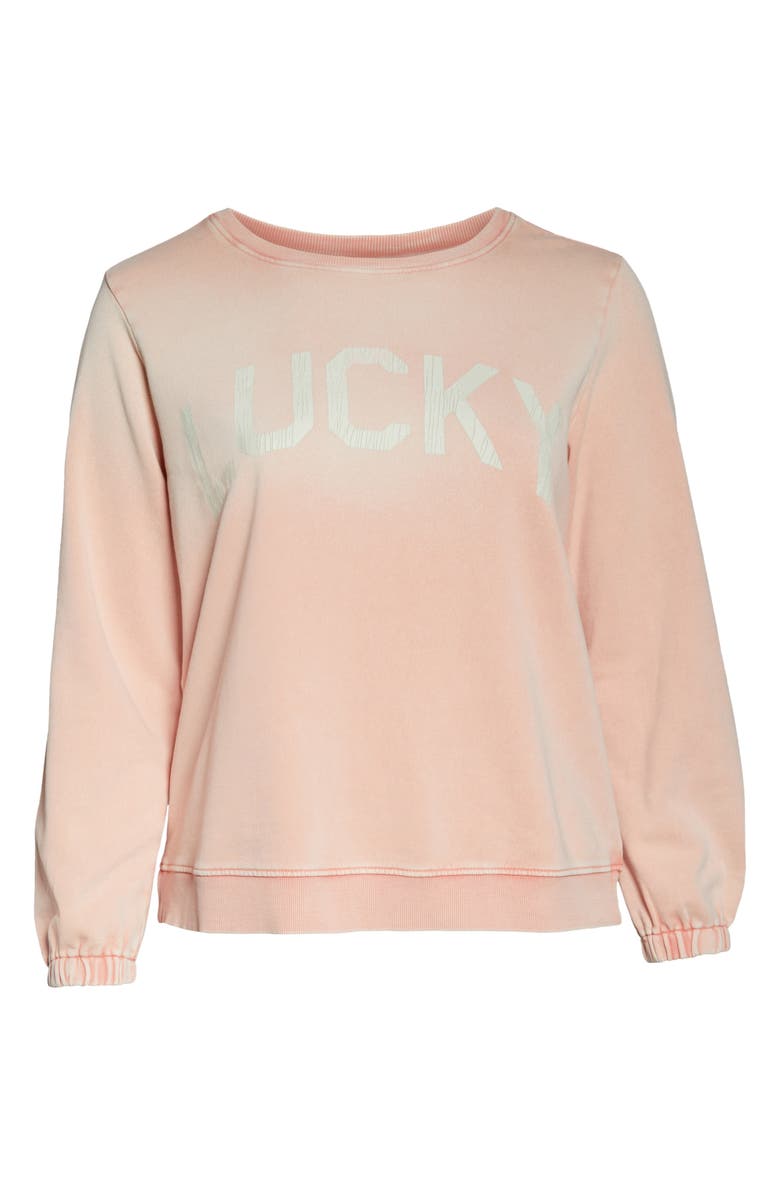 Lucky Brand Lucky Logo Washed Sweatshirt, Alternate, color, 