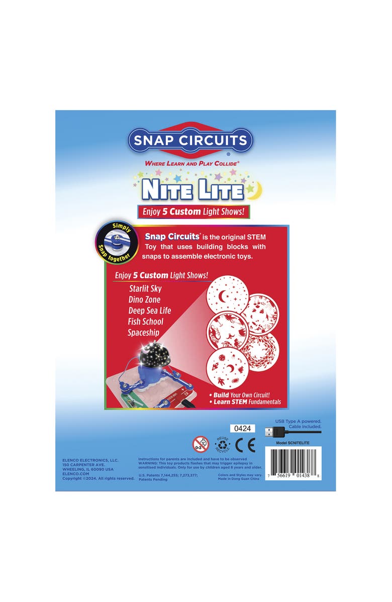 Snap Circuits Nite Lite Build Own Night Light Kit, Age 5+, Alternate, color, Multicolored