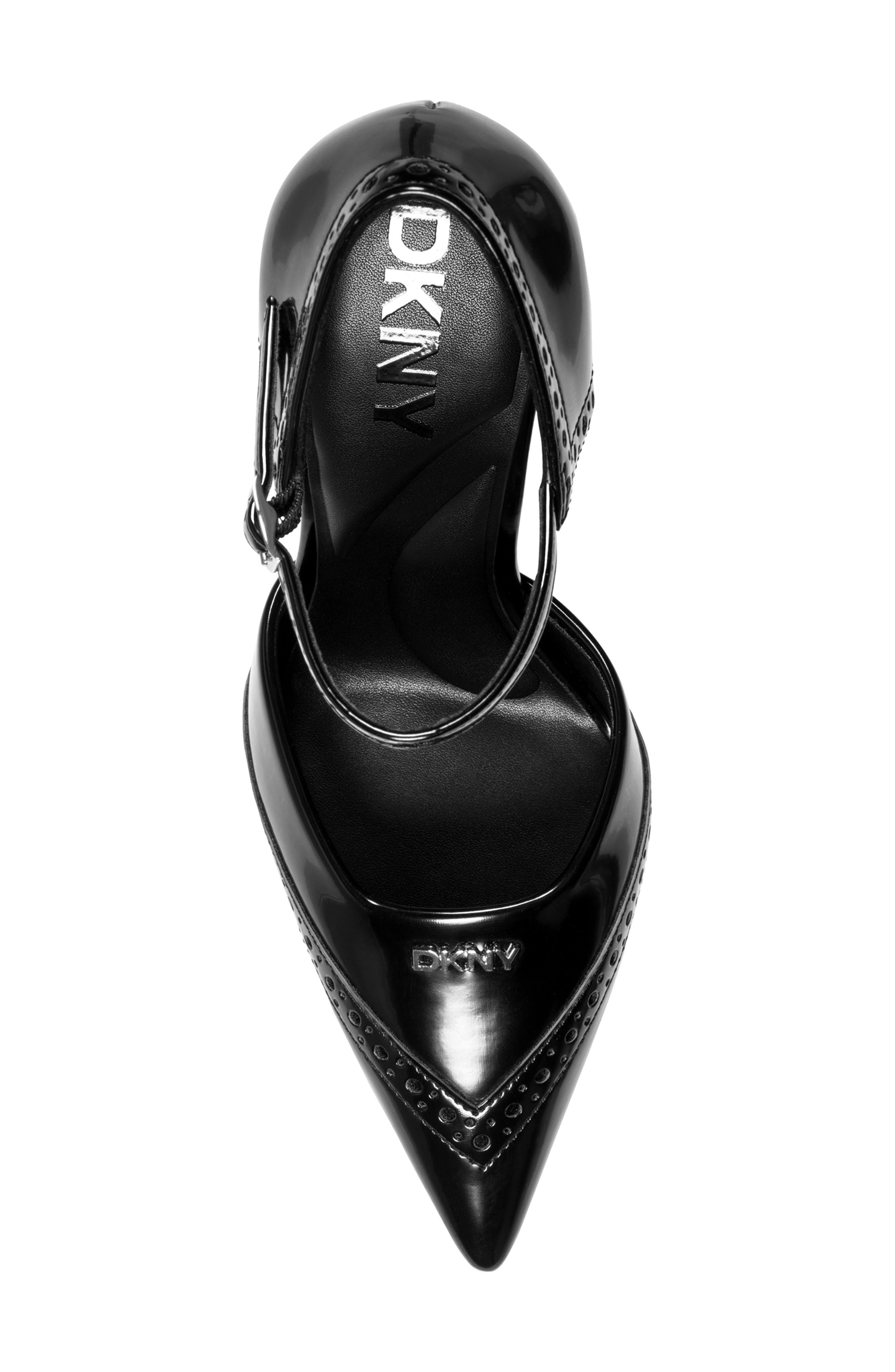 DKNY Carmyn Ankle Strap Pointed Toe Pump, Alternate, color, Black