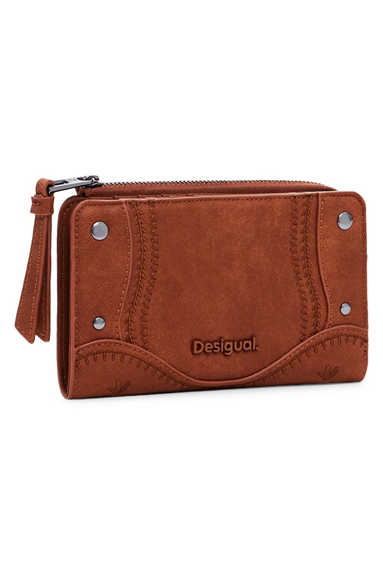 Medium Faux Leather Wallet, Alternate, color, CAMEL