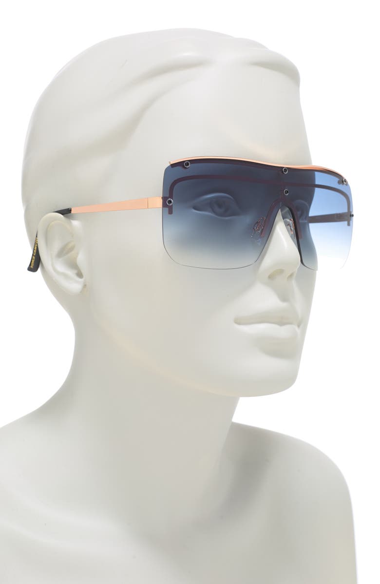 Vince Camuto 70mm Shield Sunglasses, Alternate, color, Rosegold