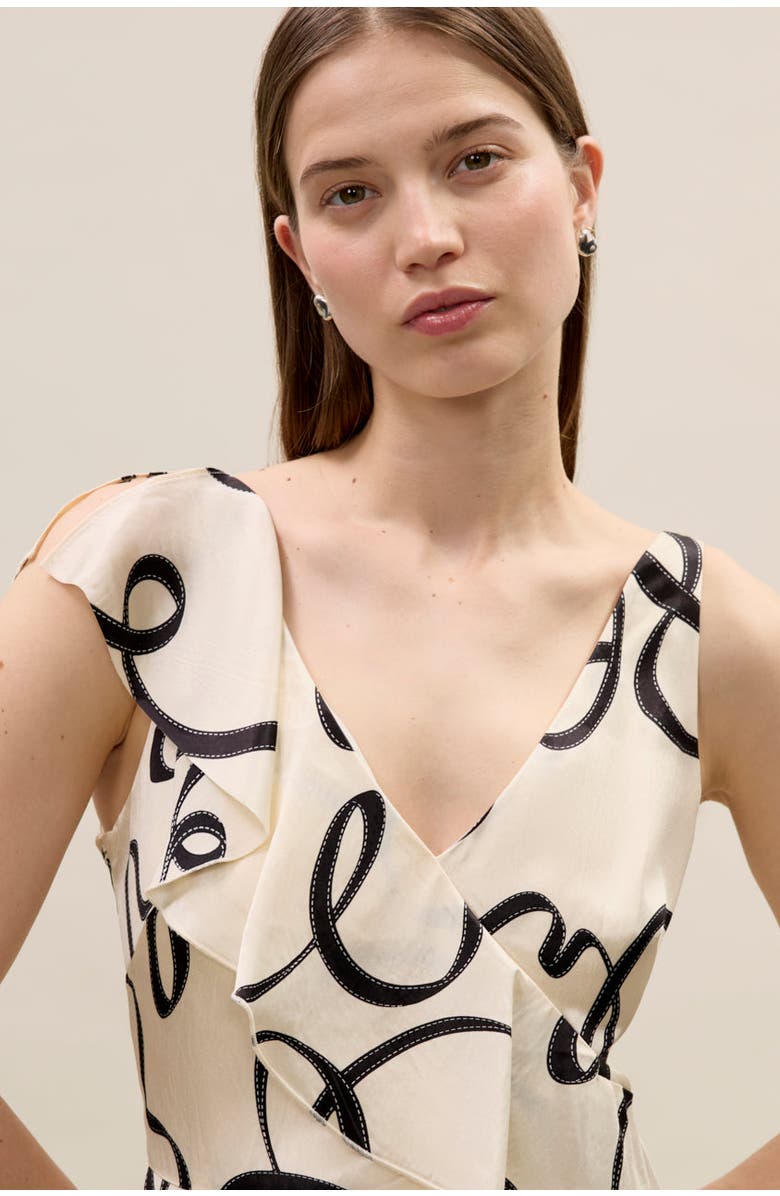 Rebecca Taylor Hollis Satin Ribbon Dress, Alternate, color, Ribbon Print