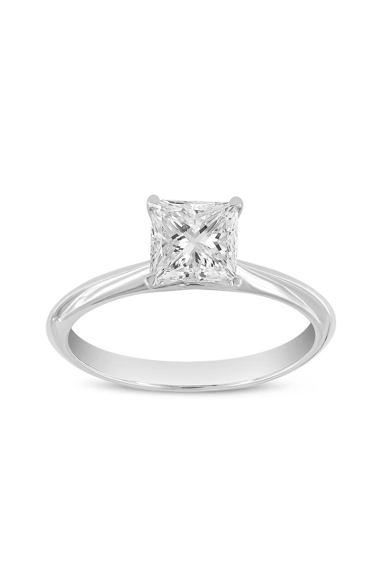 LuvMyJewelry Rhea Princess 14K Gold Princess Cut Lab Grown Diamond Classic Solitaire Ring - 1.25 Ct, Main, color, 14K White Gold
