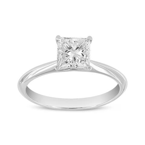Rhea Princess 14K Gold Princess Cut Lab Grown Diamond Classic Solitaire Ring - 1.25 Ct