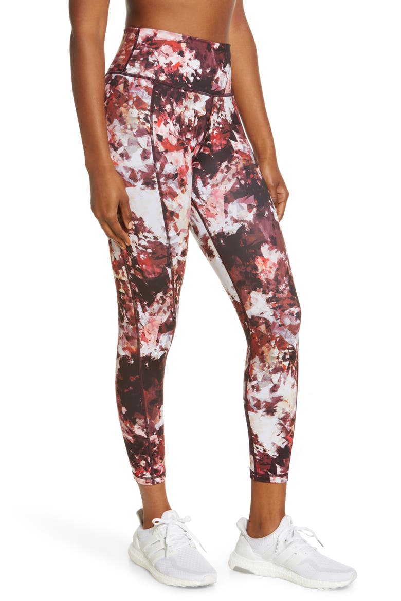 Super Sculpt Pocket 7/8 Leggings, Alternate, color, PINK TEXTURE PRINT